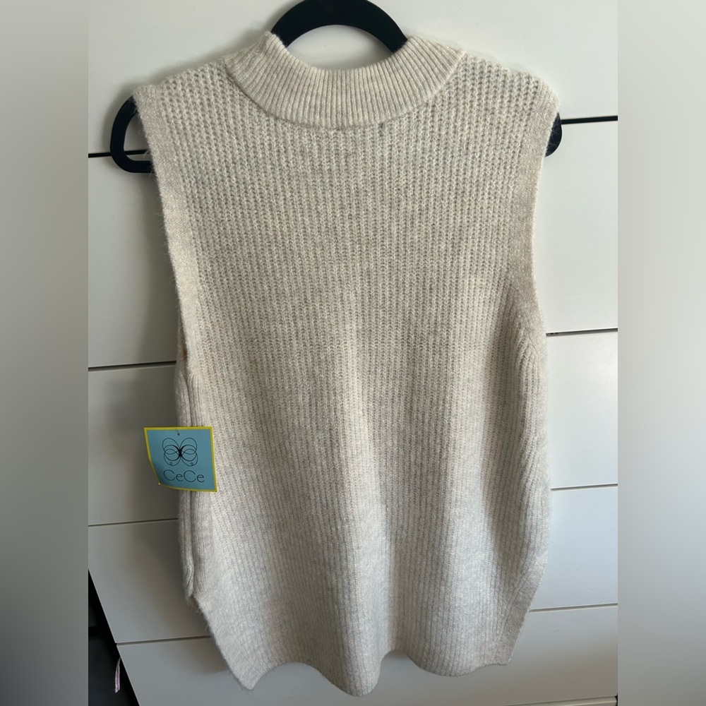 NWT CeCe Cream Sleeveless Sweater Knit Top - Picture 6 of 10